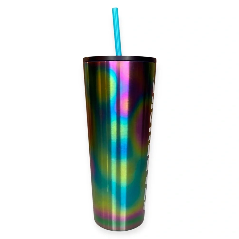 Starbucks Tumbler 2023 Rainbow Oil Slick Stainless Steel Tumbler 24 oz Venti Cup